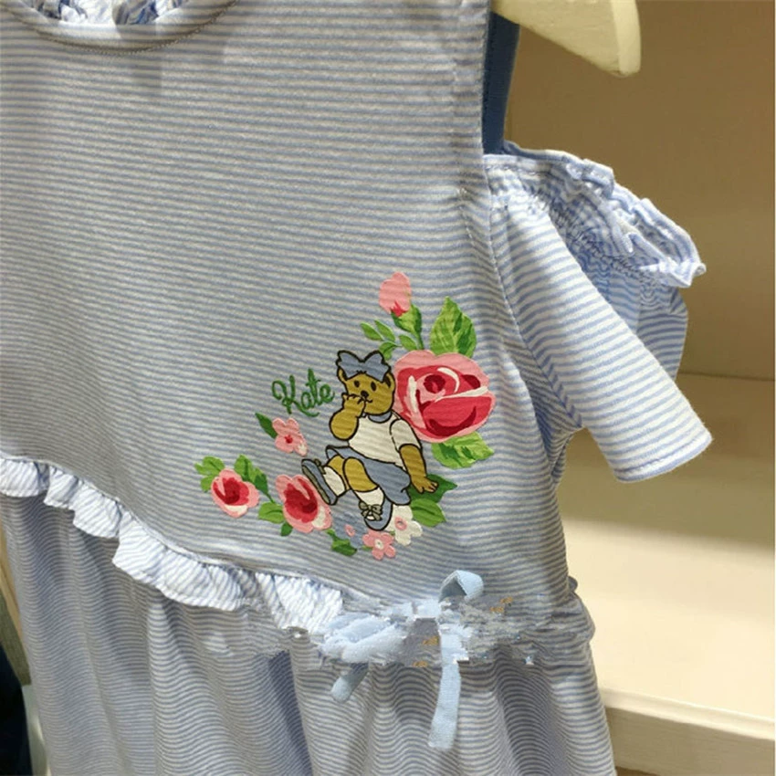 Летний новый girl полосӑнное платье без бретелей TKOM92454K