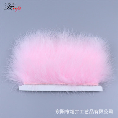 义乌货源现货5-7cm全绒火鸡毛布边舞台服装DIY装饰火鸡毛布边