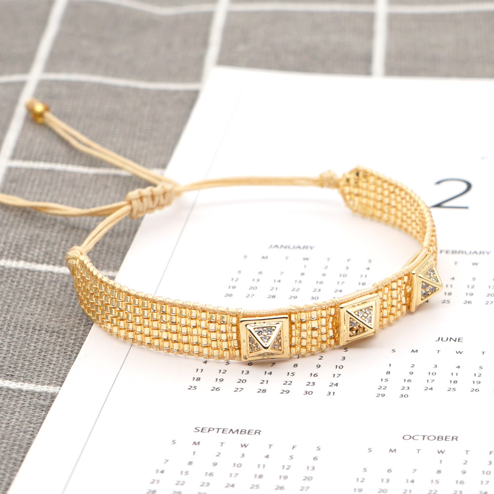 Fashion Miyuki bead woven handmade rivet diamond braceletpicture5