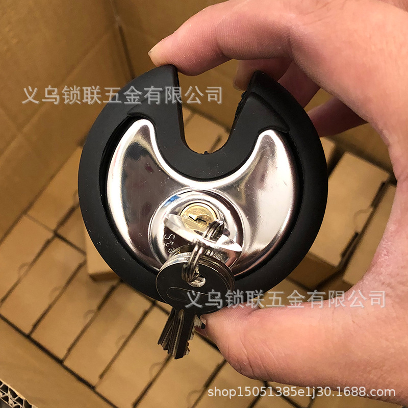 现货70mm 圆饼锁带保护套 不锈钢 元宝 圆盘 月牙锁 disc paldock阿里巴巴