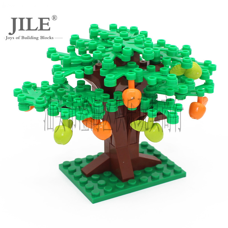 Cross-Border Hot Selling Compatible with Universal Small Particle Building Blocks Moc Building Ornaments Plant Leaves Small Trees