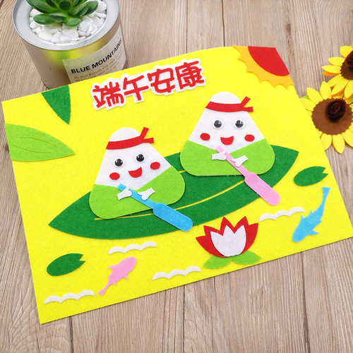 Non-woven 3D three-dimensional stickers for children to make DIY material package New Year kindergarten puzzle creative stickers