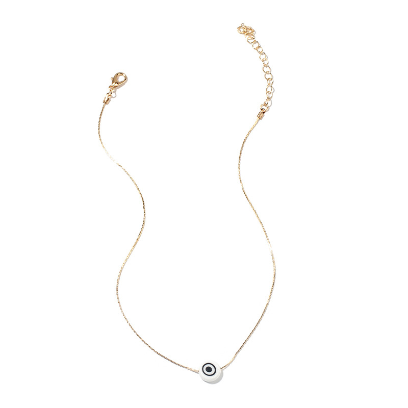 3g Weight Necklace Classification Wedding, Travel Occasion Women'S Gender Ethnic Style Style White, Blue Color New Products Devil's Eye Pendant Necklace Simple Fashion Eye Clavicle Chain Middle East Jewelry Wholesale Nihaojewelry 7
