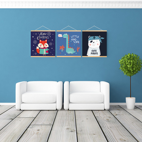 Children's room decorative painting boy and girl room bedroom bedside hanging painting living room Nordic cartoon animal hanging painting