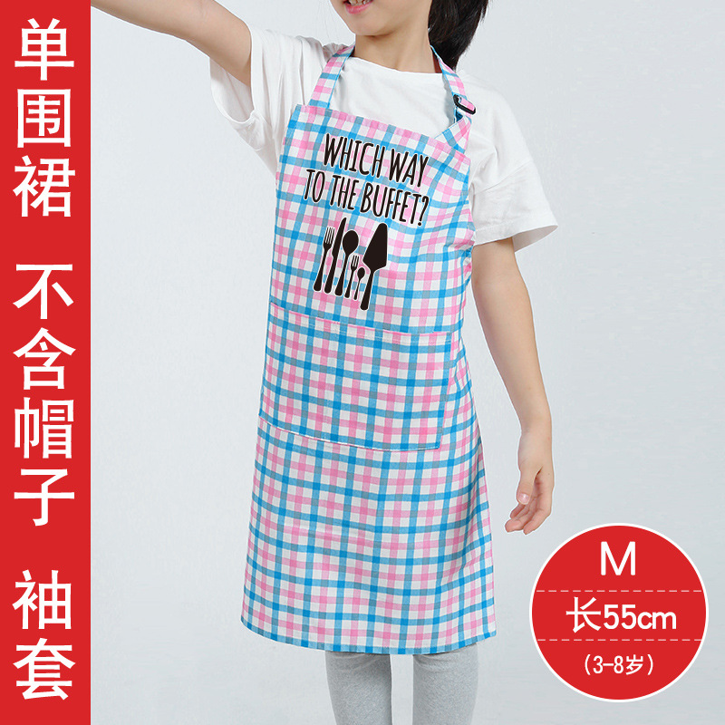 Niños delantal niños y niñas pintura hecha a mano pintura lienzo coreano moda Plaid delantal de los niños overall verano