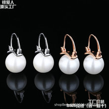 大珍珠耳鈎S925純銀珍珠耳墜韓版新款網紅耳環精品耳夾女珍珠珠寶