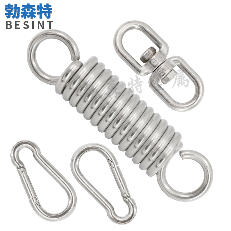 304 telescópica primavera gancho traje hamaca silla colgante suspensión buffer dispositivo giratorio al aire libre silla colgante columpio Accesorios