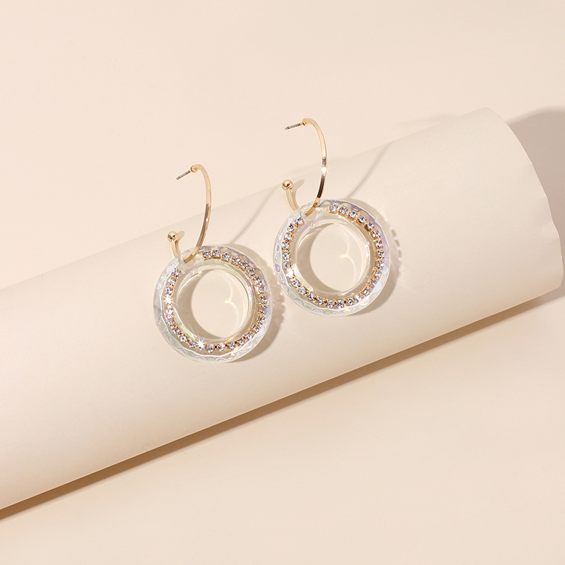 13g Weight Earrings Classification Wedding, Travel Occasion Geometric Pattern Women'S Gender Red, Yellow Color Fashion Crystal Flower Geometric Wild English Letter Ring Bear Earrings Nihaojewelry Wholesale 4