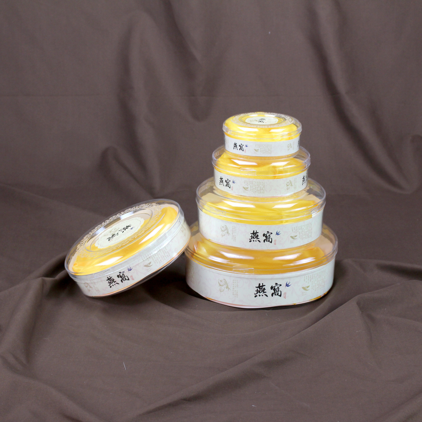 燕窝包装盒子燕窝塑料透明礼品盒礼盒透明圆盒胶盒内盒燕窝内胆盒|ru