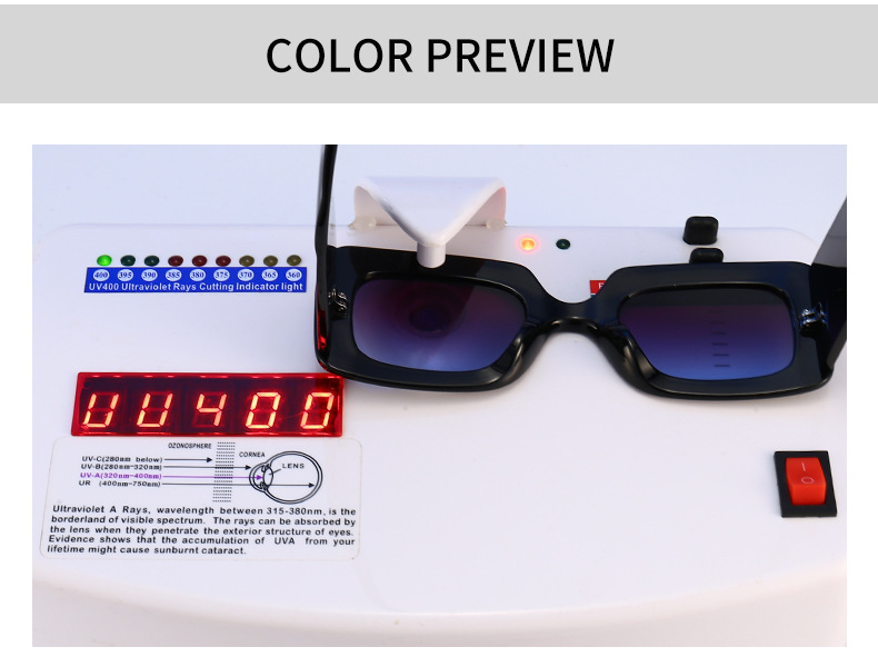 Retro-sonnenbrille Kontrastfarbe Sonnenbrille Mit Weitem Bein Wilde Trend-sonnenbrille display picture 3