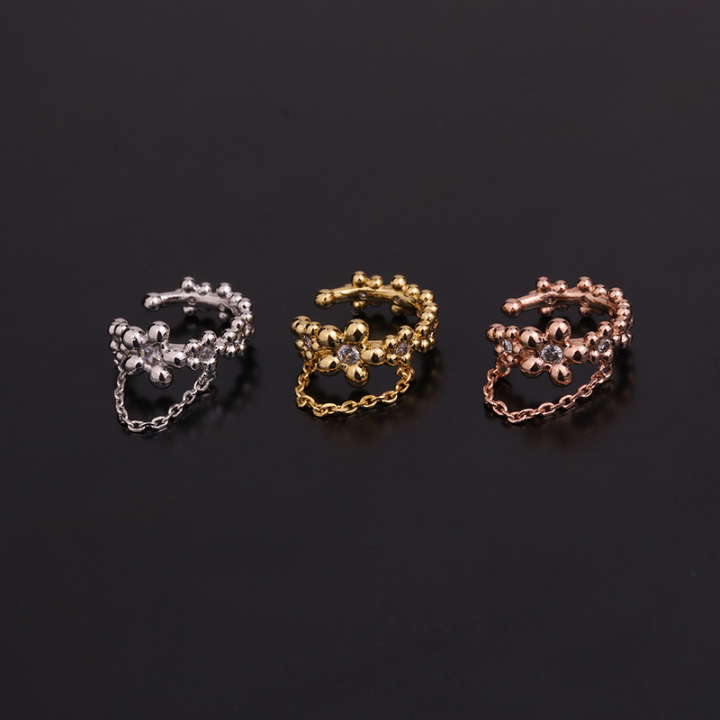 Korean Creative U-shaped Cartilage Ear Clip Inlaid Zircon Non-pierced Earrings display picture 7