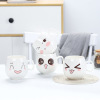 Cartoon ceramics, coffee cute cup with glass, wholesale