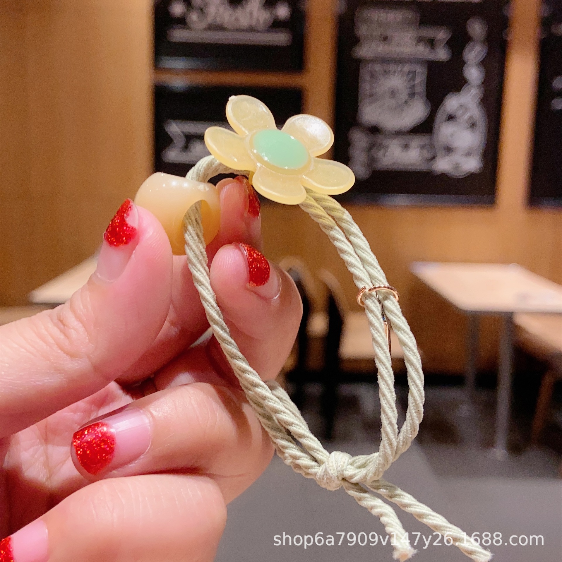 Estilo coreano ~ cuerda de pelo de los niños diosa lazo del pelo banda de goma internet celebridad ins mickey chica cola de caballo tocado flor banda de pelo cuerda de pelo