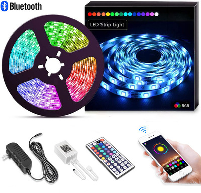 新款蓝牙音乐灯带套装44键遥控器5050七彩10米300灯滴胶防水|ms