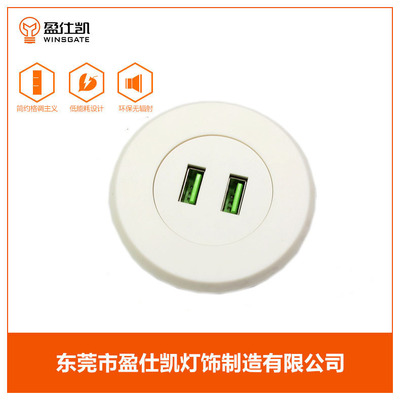 家具之都产地生产办公家具及床头柜沙发用USB充电插座1908/2USB|ms