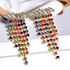 Fashionable earrings with tassels, accessory, European style, wholesale
