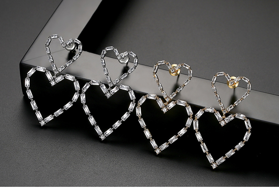 Heart-shaped Earrings Fashion Korean New Style Ladies Love Popular Banquet Earrings Gift Wholesale Nihaojewelry display picture 1