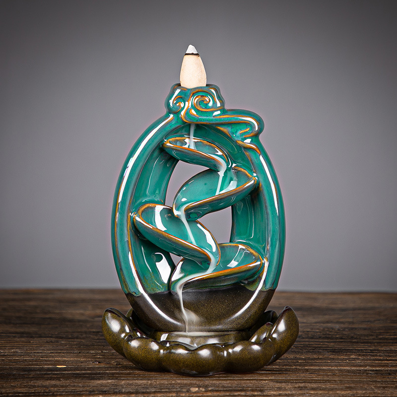 倒流香炉创意家居摆件陶瓷工艺品左右逢源檀香跨境厂家直销新款