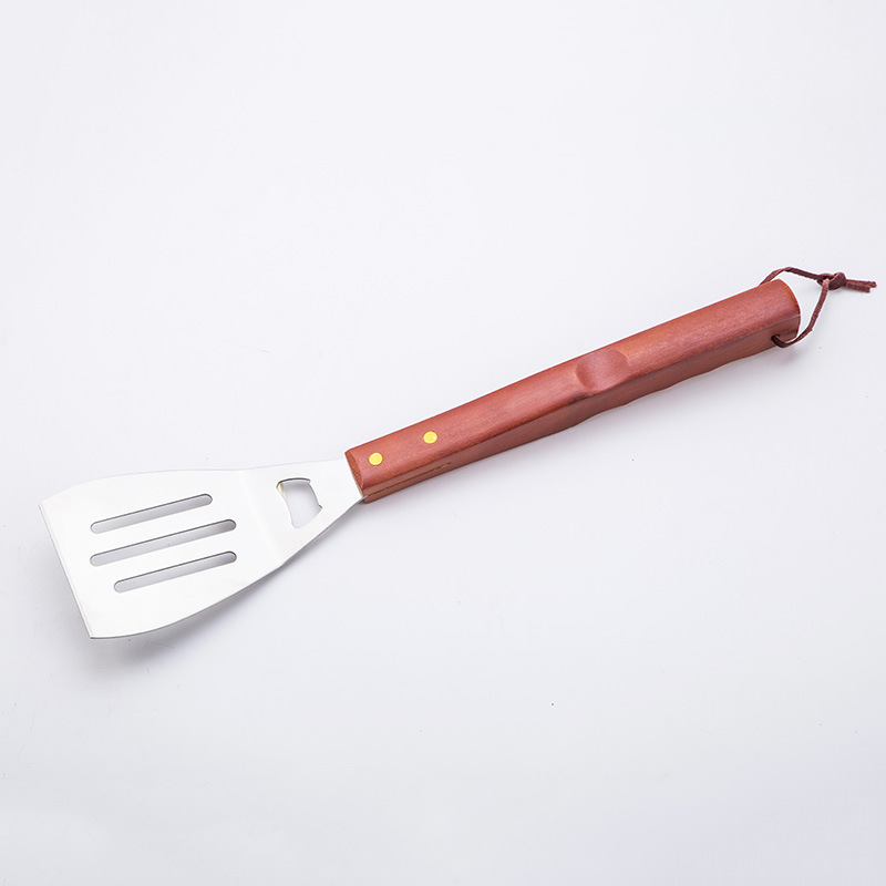 Fábrica directa de acero inoxidable barbacoa parrilla mango de madera 13 piezas tela bolsa parrilla traje al aire libre barbacoa herramientas suministros