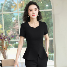 厂家批发2024年春秋新款短袖西装女士职业装女套装办公室工作服女