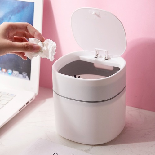 Desktop trash can mini push-type pop-up lid sanitary bucket fruit peel and melon seed shell garbage bucket car trash can