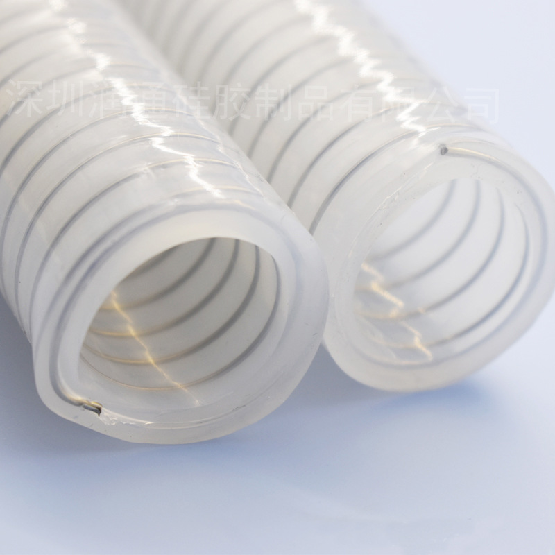 制药耐高低温透明钢丝硅胶软管食品级真空软胶白色医疗级挤出工业