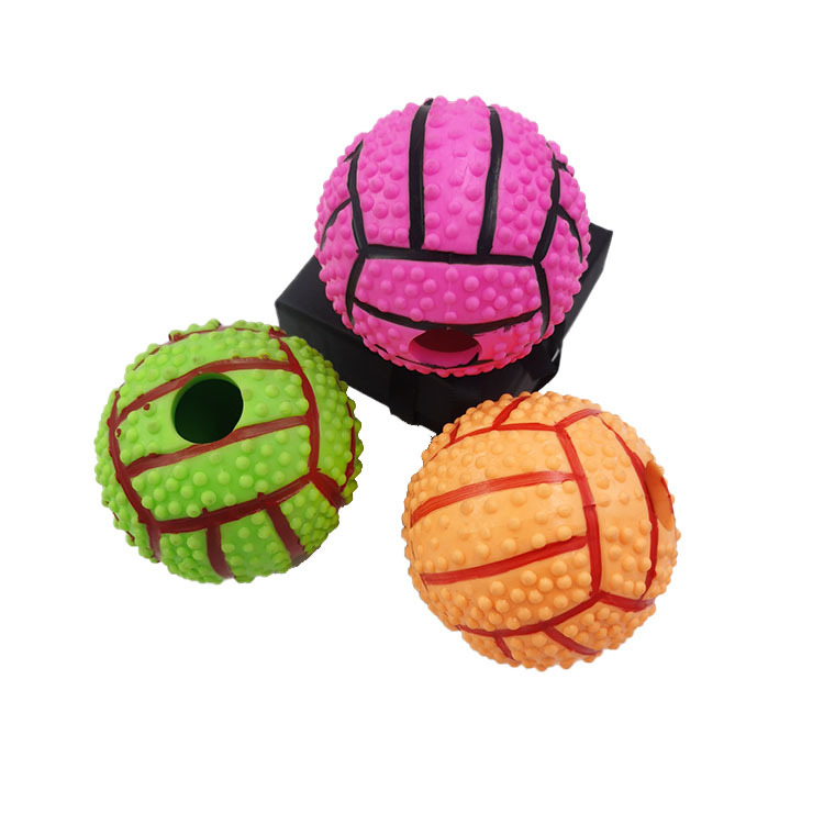 Amazon PET TPR rompecabezas de baloncesto Dispositivo de fuga de alimentos molares resistentes a mordidas perro de juguete de goma Bola de fuga de alimentos para mascotas