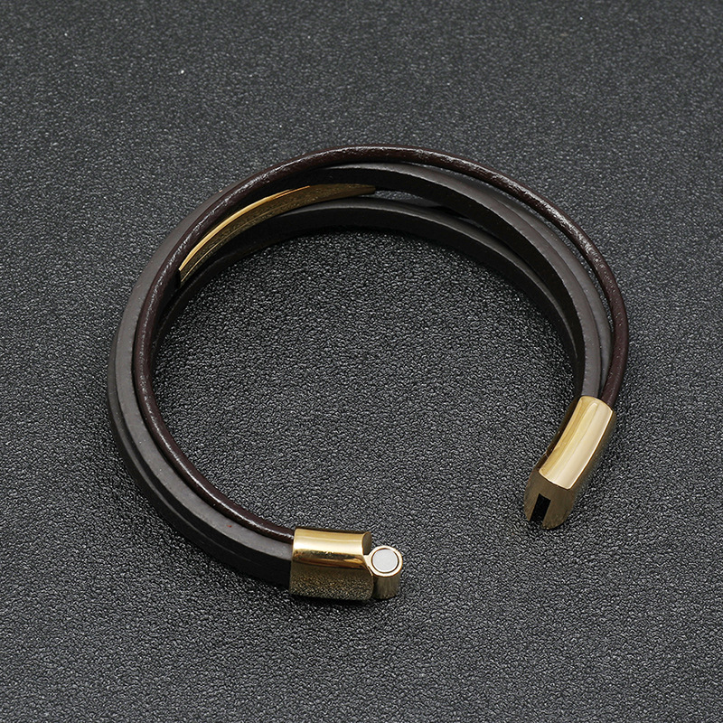 fashion  brown  stainless steel braided bracelet