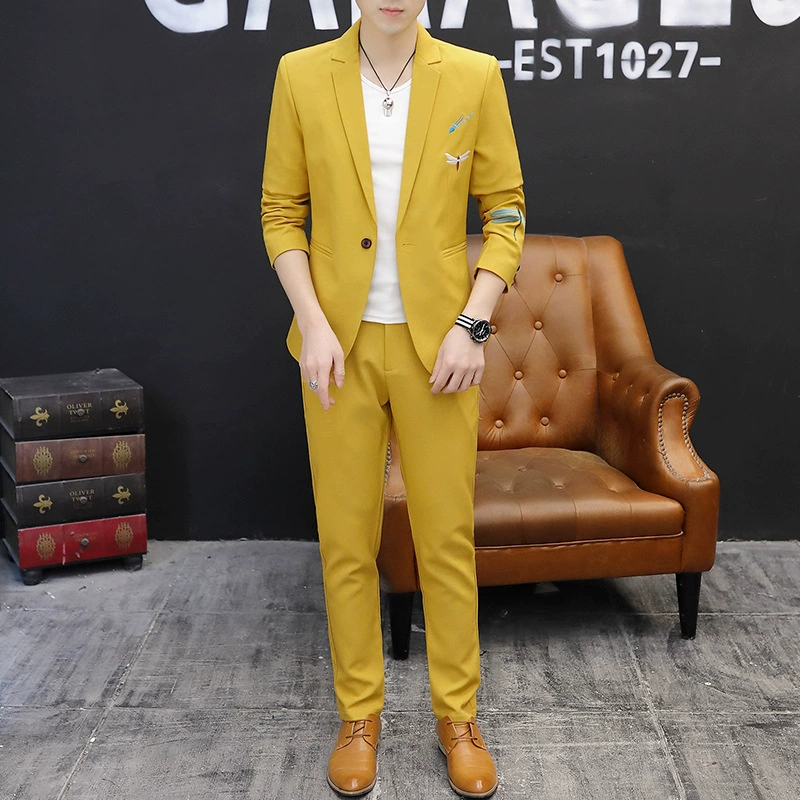(Граница торговли), набор, классический костюм, корейский стиль, Slim fit