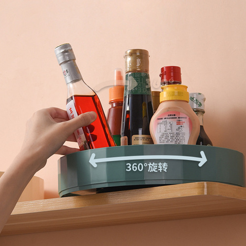 Multifunctional kitchen rotating storage rack bathroom storage rack cosmetic storage box desktop storage tray Amazon