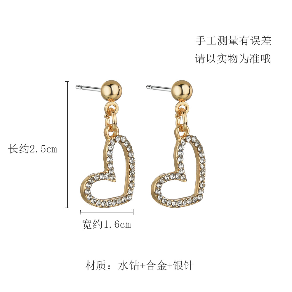 Korean Handmade Full Of Diamond All-match Golden Bean Alloy Earrings display picture 1