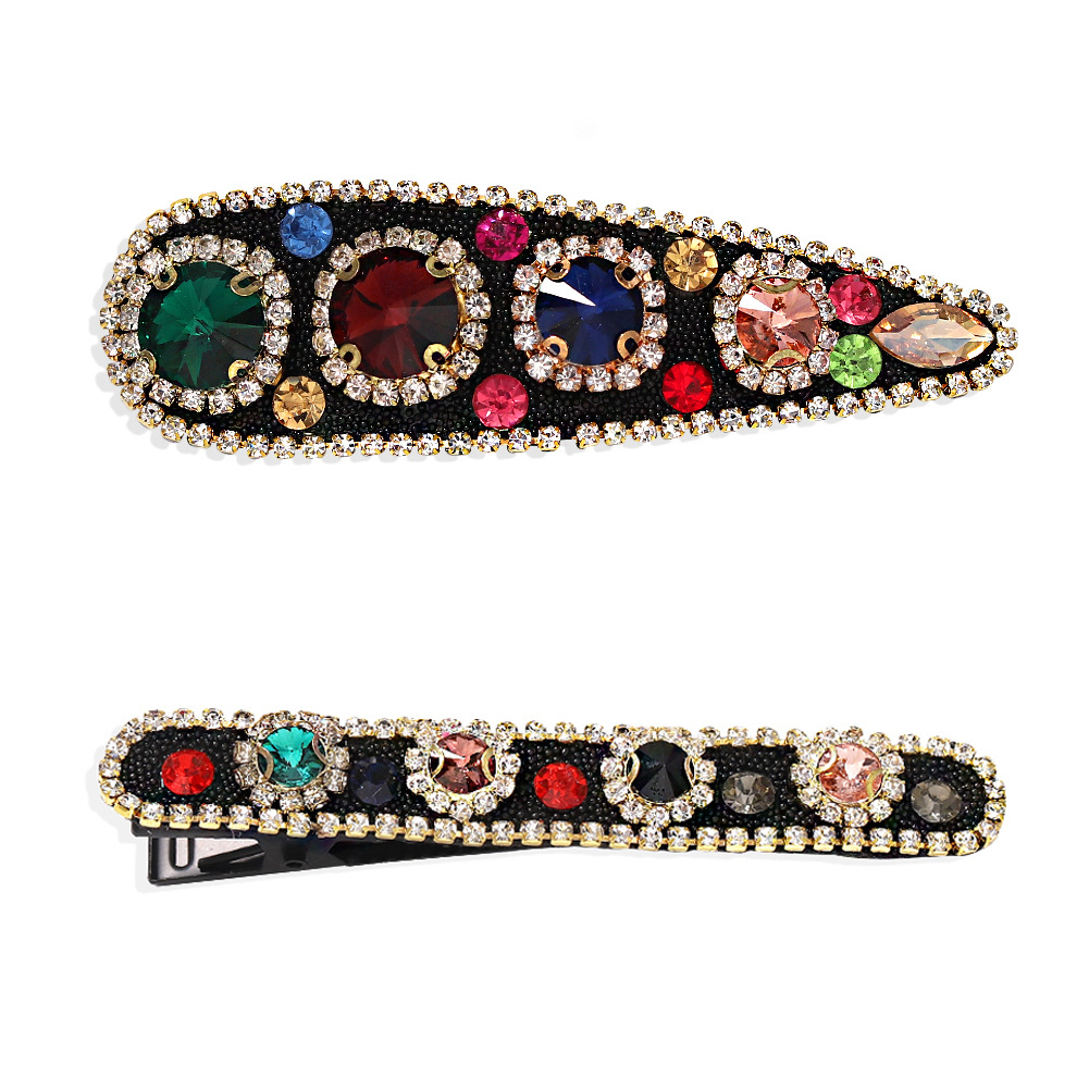 Hot Style Retro Colored Diamond Irregular Side Clip Series Set Wholesale display picture 6