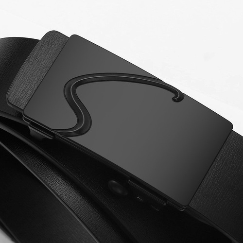 Factory Men's toothless and holeless inner wear automatic buckle leather belt men's Korean style cowhide belt