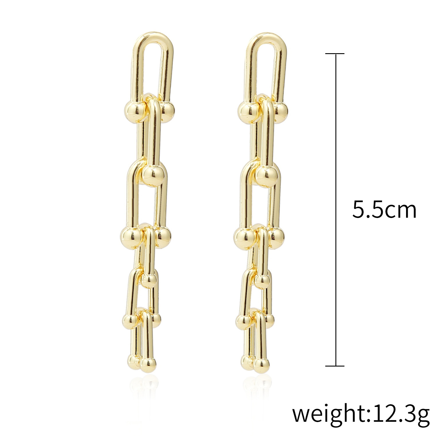 Metal Geometric Irregular Pattern Long Earrings display picture 25