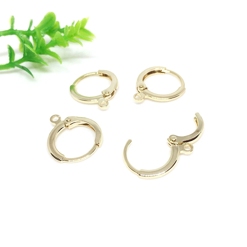 14-каратный золотой цвет, сохраняющий корейский Круглый ремешок с пряжкой для ушей, Висячие полуфабрикаты, аксессуары для серег ручной работы, серьги, Пряжка для серег