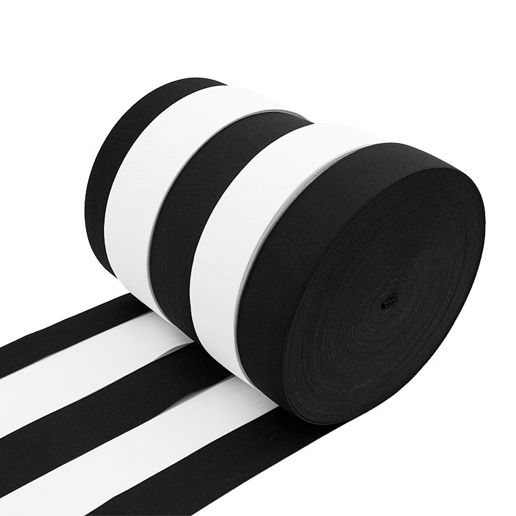 厂家专供32mm黑色针织带(橡筋,平面带)4222用于服装,箱包等