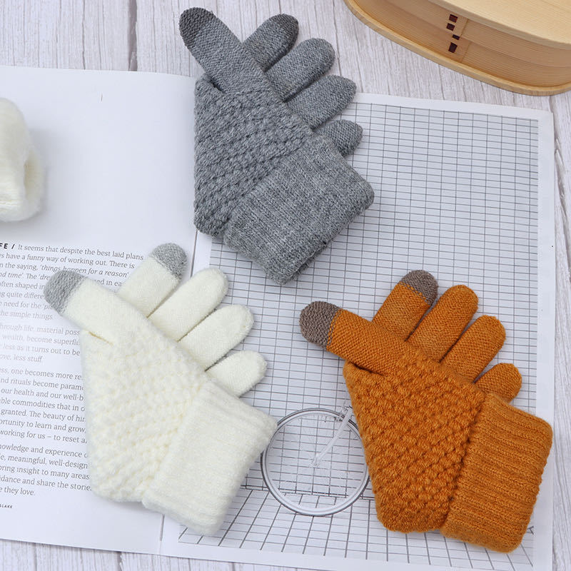 Unisex Fashion Solid Color Imitation Cashmere Gloves 1 Pair display picture 2