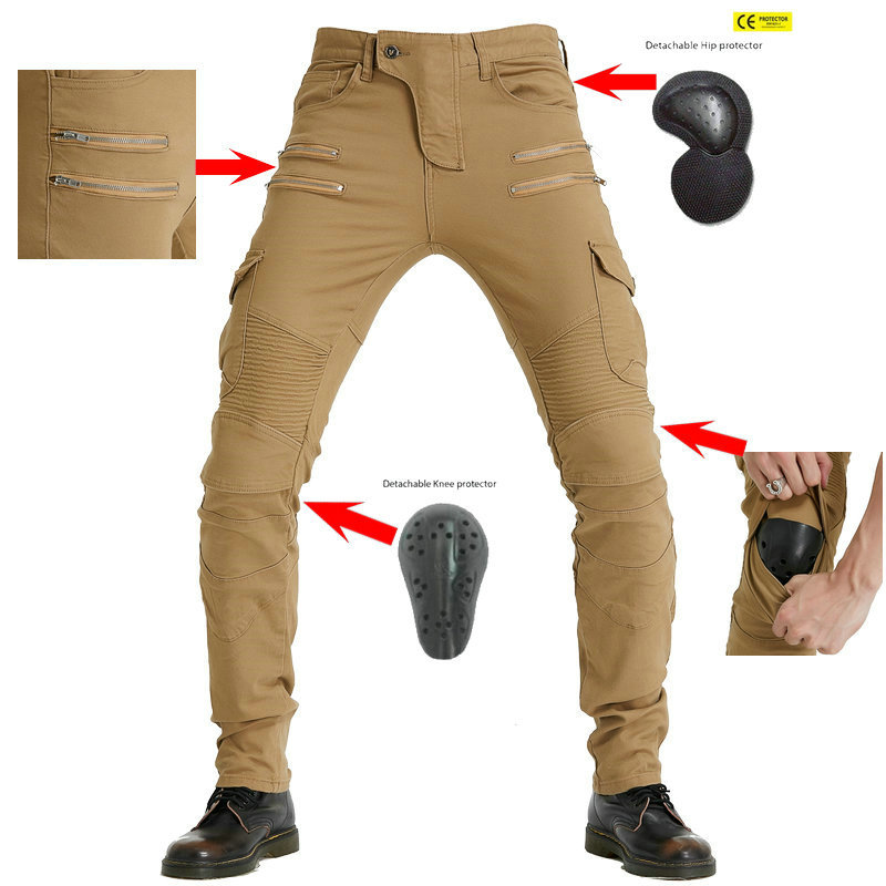 Pantalones de montar en motocicleta directos de fábrica pantalones vaqueros de los hombres resistentes a las caídas fuera de la carretera verano cuatro estaciones pantalones casuales de motocicleta de algodón puro