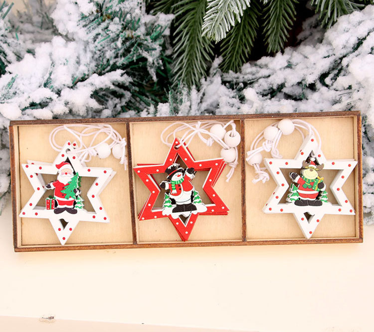 130g Weight Christmas Festival Multicolor Color Creative Mini Diy Christmas Pendant Christmas Tree Laser Hollow Small Pendant 无