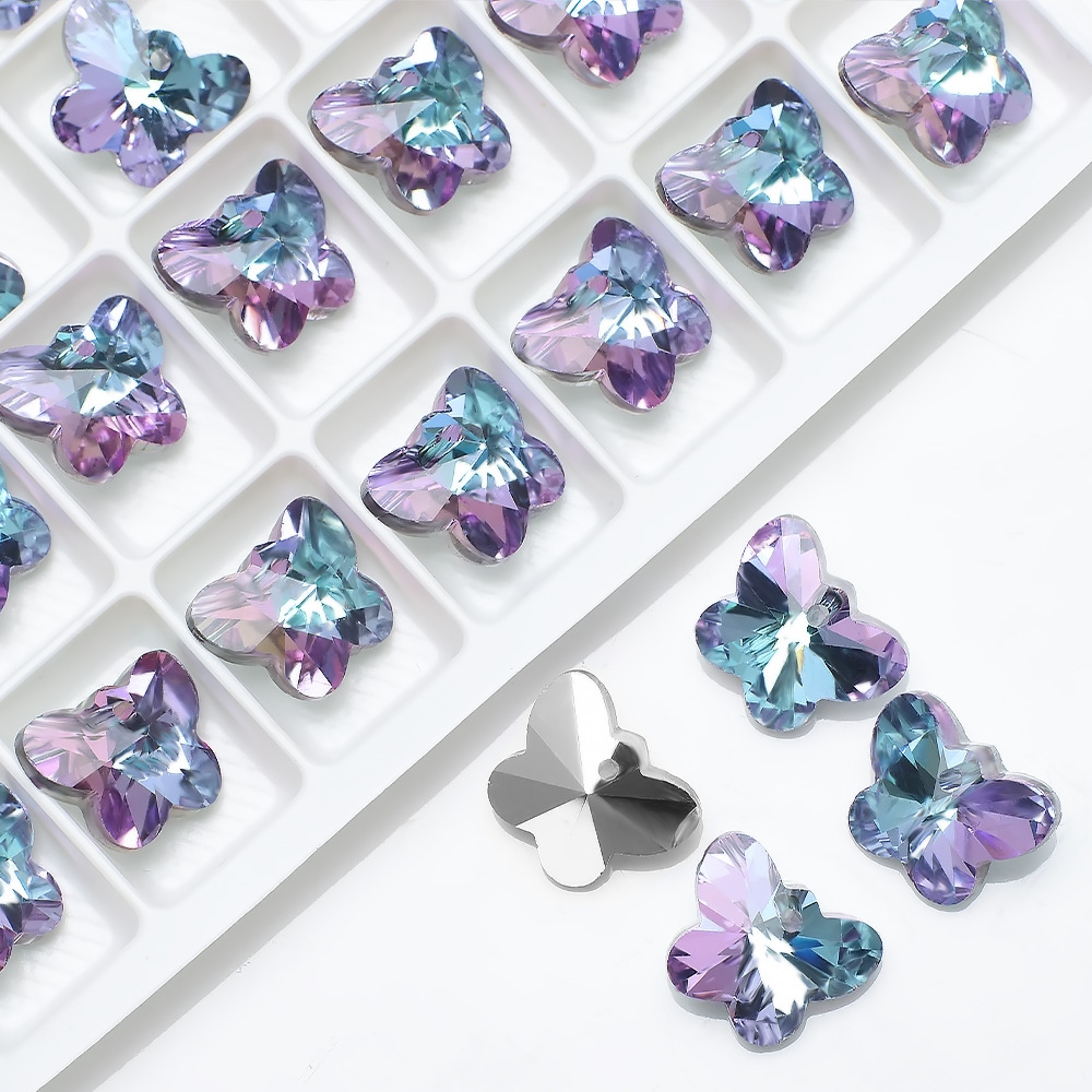 20 PCS/Package 12 * 14mm Glass Butterfly Beads display picture 11