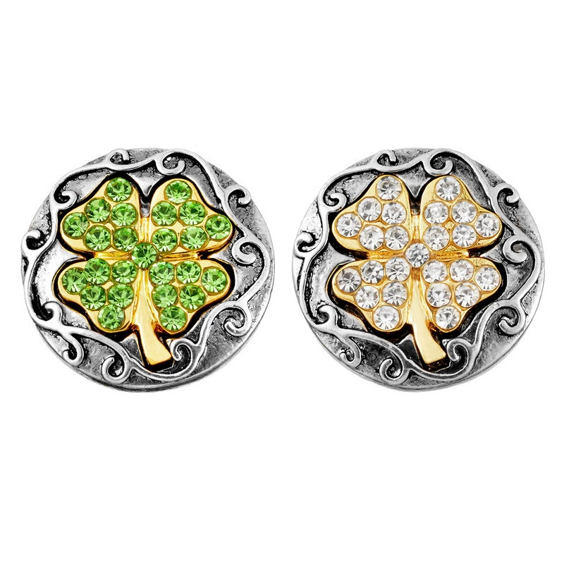 Прямые поставки с фабрики изысканный сплав Древний серебряный круглый четырехлистный клевер с бронзовыми пуговицами аксессуары для одежды 22 мм-2