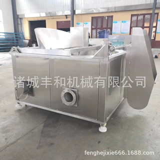 全自动蚕蛹高温油炸机 鹌鹑蛋搅拌油炸机 青岛肉脂渣油炸机