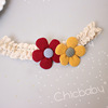 Children's knitted headband, elastic hair accessory, 2021 collection, Korean style, flowered, wholesale