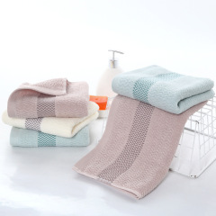 Pure Cotton Towel Wholesale Manufacturer Plain Color Water Pattern Soft Absorbent Face Towel Gift Box with Embroidered Logo