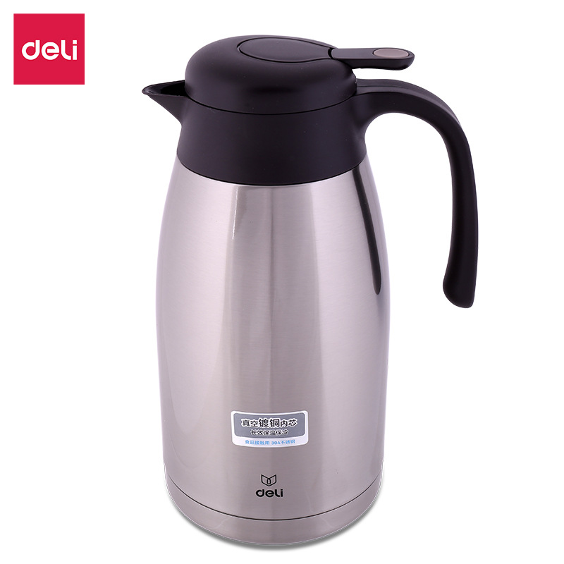 Deli17755ulated Kettle304 Stainless Steel Hot Water Kettle2 LCapacity Push-type Lid Silicone Seal