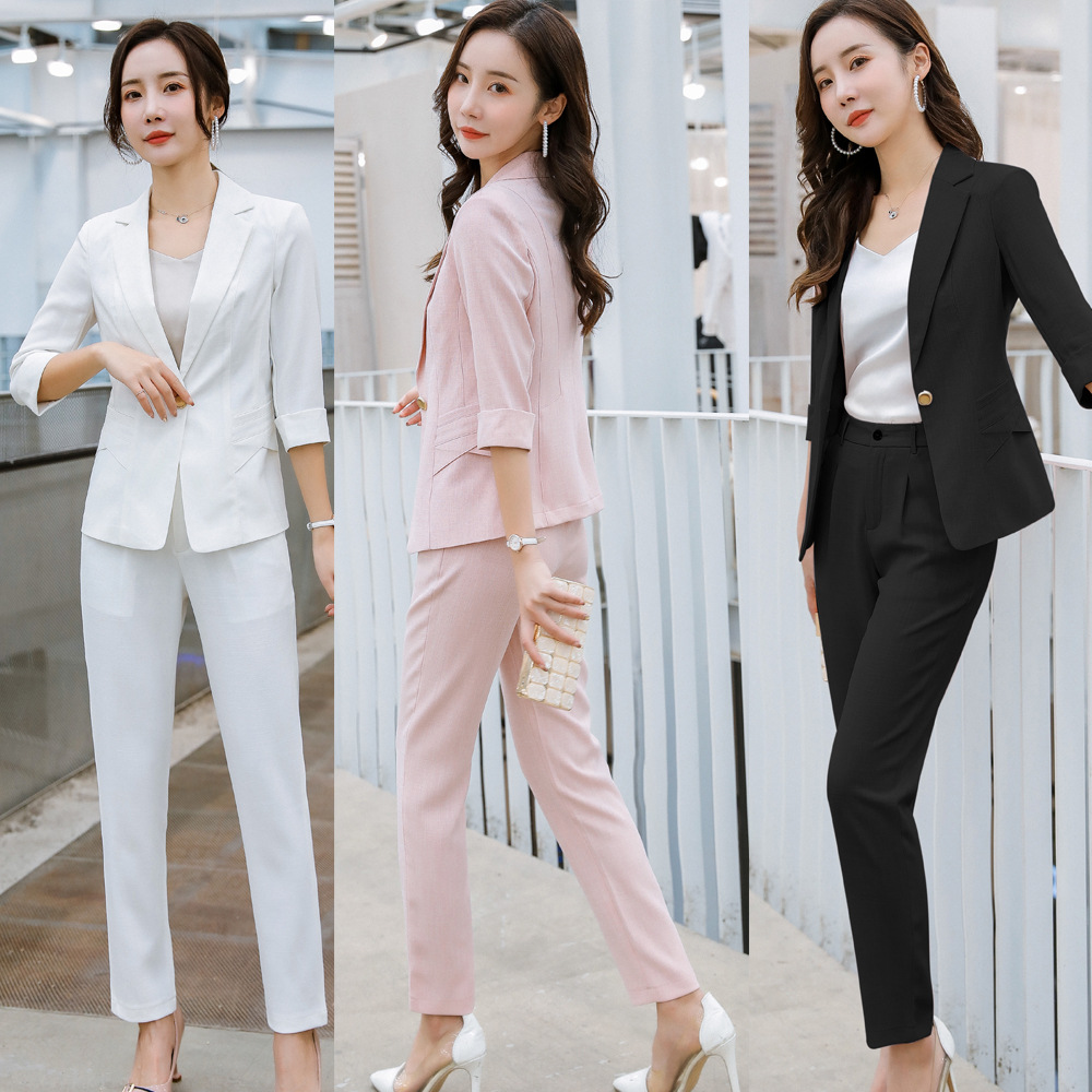 2020 Spring new pattern formal wear suit fashion temperament college student interview civil servant Professional suit Korean Edition