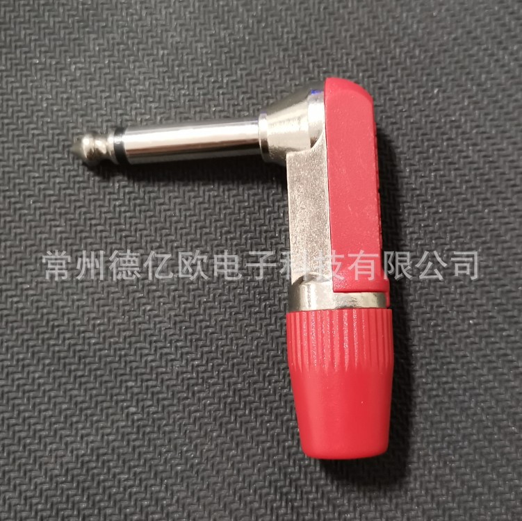 6.3/6.35mm大插90度弯式插头单声道大2芯插头音响话筒麦克风接头