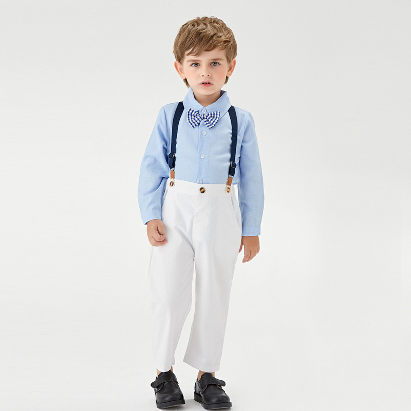 Fiesta ropa para niños otoño babero para niños camisa de manga larga fiesta de cumpleaños dos piezas kids