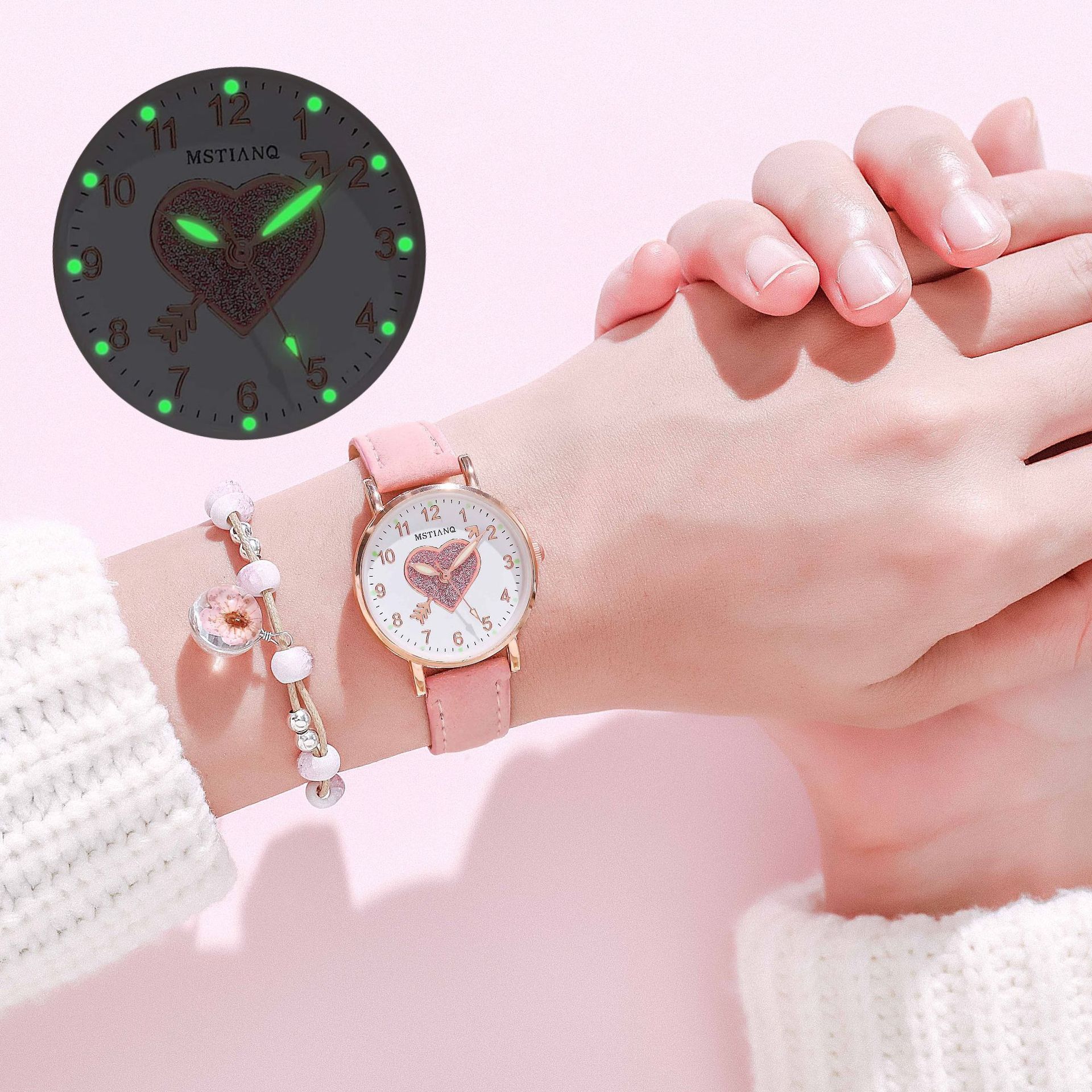 Luminous watch female student ins style Korean style simple girl girlfriends cute fresh trendy lovely female watch