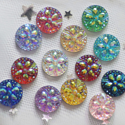 new pattern Drop diy Jewelry parts circular Resin Diamond Flat bottom Convex surface Ear Studs Necklace diy Material Science